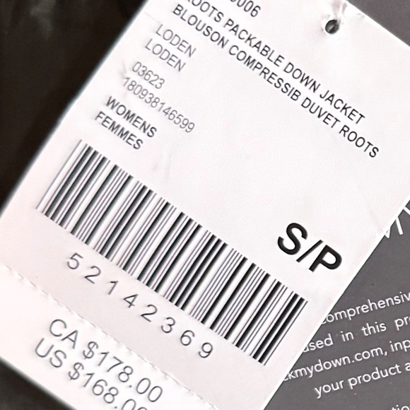 Roots down packable Jacket new with tags - Picture 7 of 7